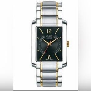 ESQ Movado Two-Tone Rectangular Black Dial Watch men’s watch